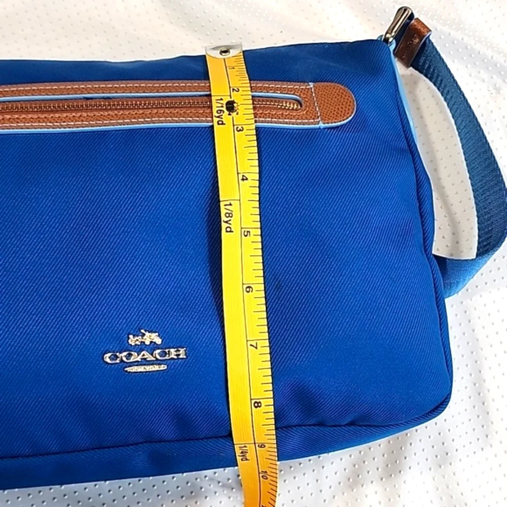 Coach F37239 Sawyer  Blue Canvas Crossbody Bag